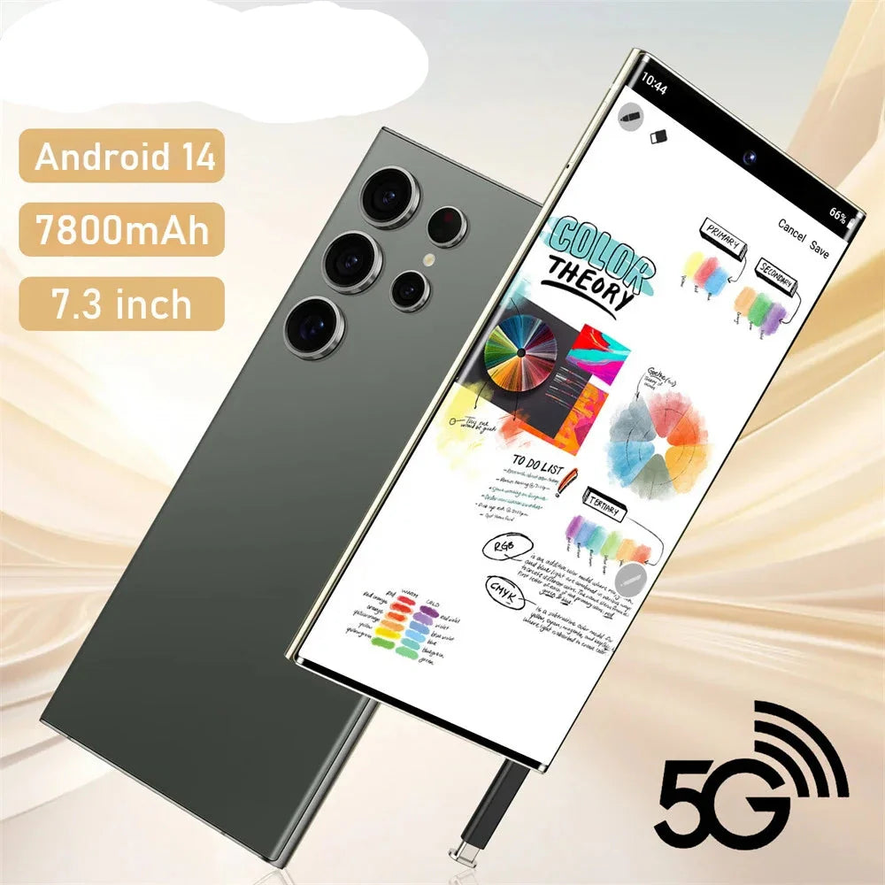 New Android Smartphone 7.3HD 5G Snapdragon 8 Gen 3 Cell phones 7800mAh Mobile Phones Face Unlocked Cell Phone Android