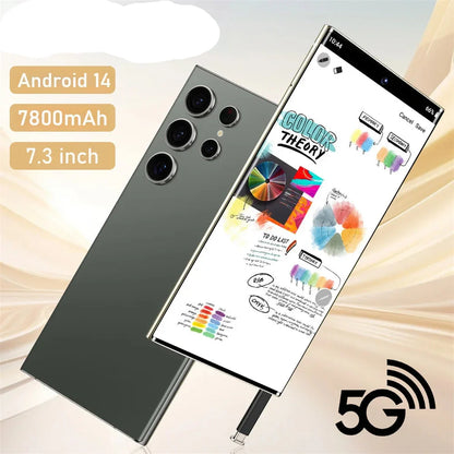 New Android Smartphone 7.3HD 5G Snapdragon 8 Gen 3 Cell phones 7800mAh Mobile Phones Face Unlocked Cell Phone Android