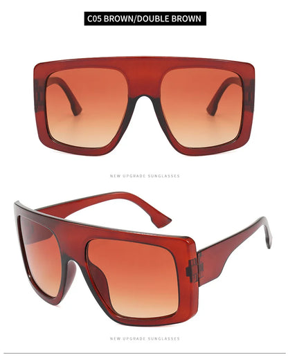 New Large Frame Square Sunglasses Women's Brand Designer Fashion Sun Glasses Women Jelly Color Trend Eyewear UV400 Oculos De Sol