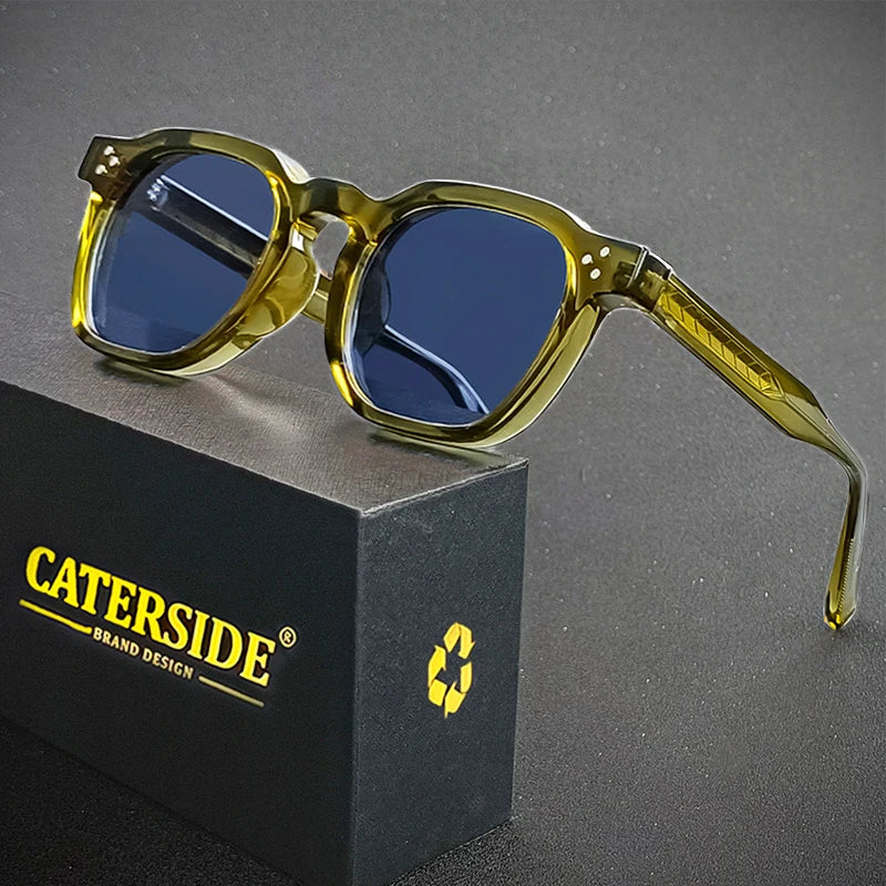 Retro Punk Men Sunglasses Small Frame Square Personalized Design Sun Glasses Women Travel Party Business Festival Gift
