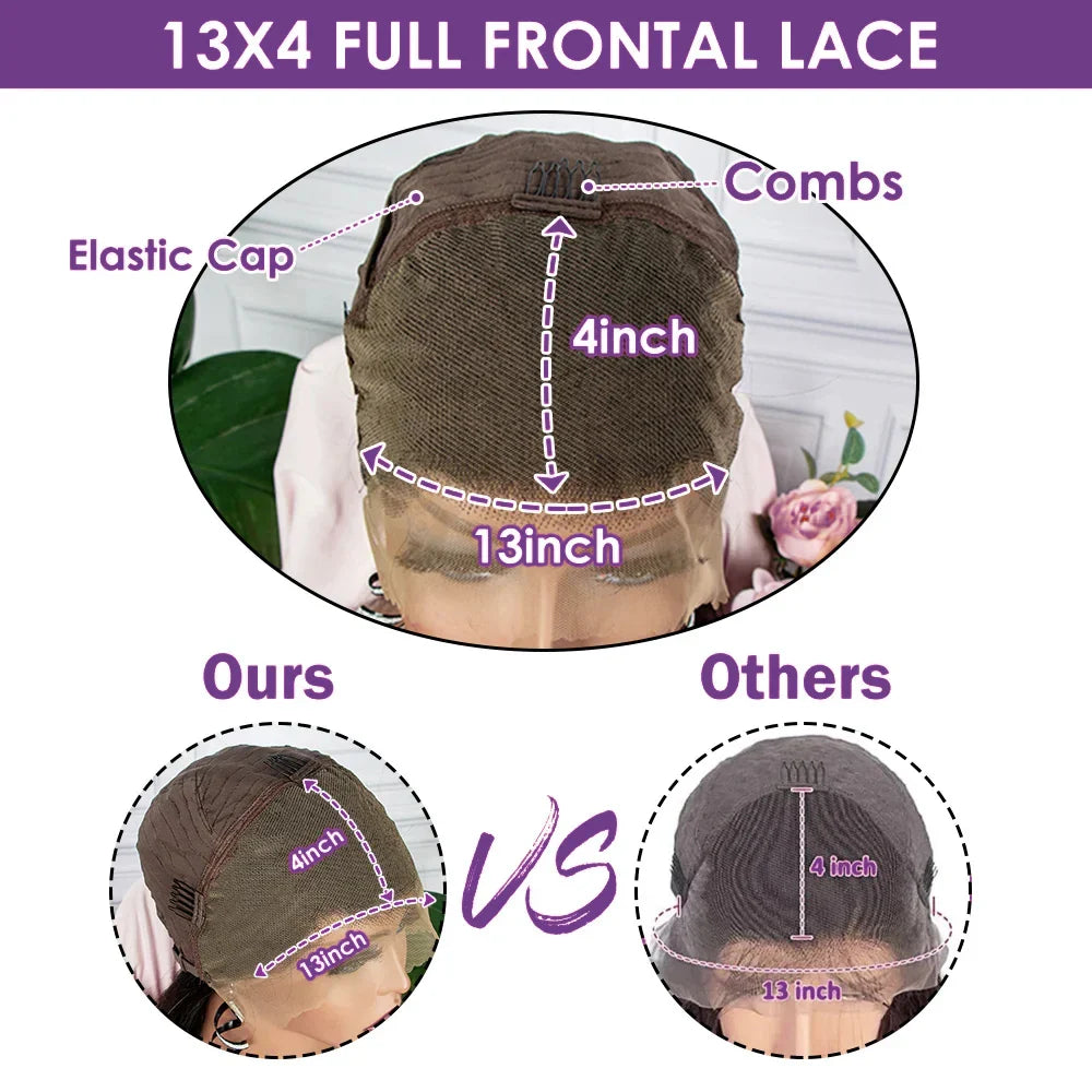 Straight Short Bob Wigs 13x4 Human Hair Lace Frontal Wigs 200% Remy Pre Plucked Transparent Lace 4x4 Short Bob Wigs For Women