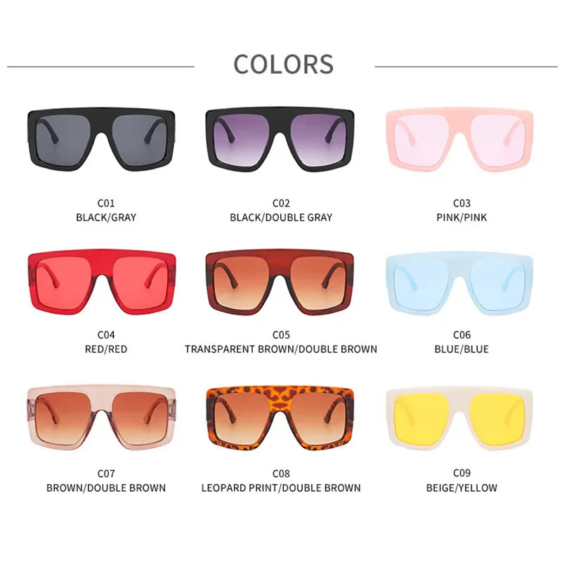 New Large Frame Square Sunglasses Women's Brand Designer Fashion Sun Glasses Women Jelly Color Trend Eyewear UV400 Oculos De Sol
