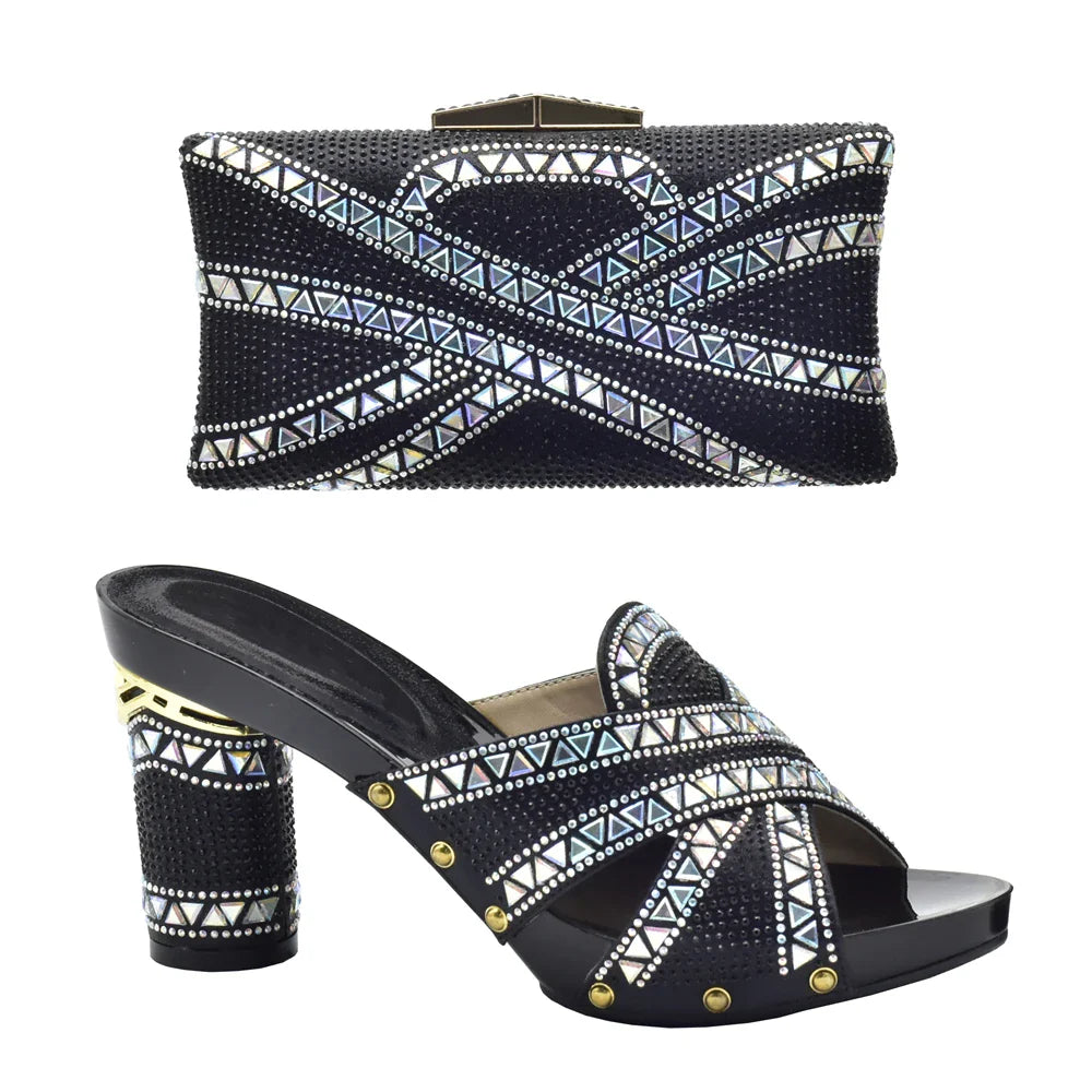 New Arrival Green Color Italian Shoes with Matching Bags Shoes and Bag Set African Sets 2024 Shoe and Bag Set for Party In Women