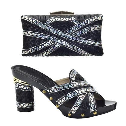 New Arrival Green Color Italian Shoes with Matching Bags Shoes and Bag Set African Sets 2024 Shoe and Bag Set for Party In Women