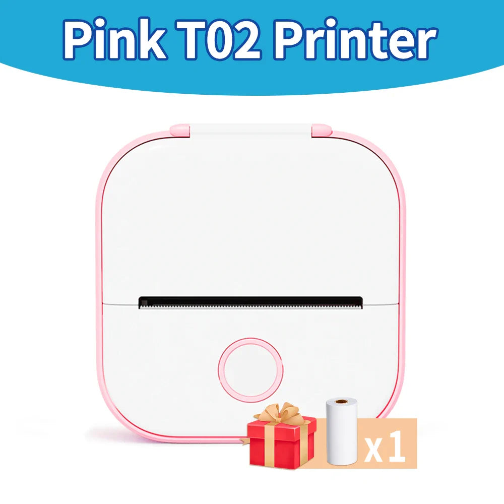 Phomemo T02 Portable Mini Thermal Printer Wirelessly BT 203dpi Photo Label Memo List Printing With USB Cable Imprimante Portable