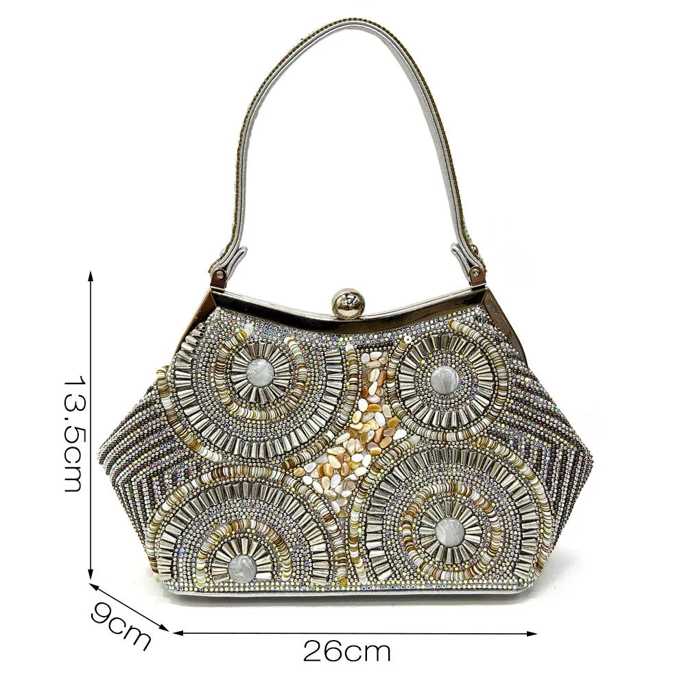 Spot Goods Elegant Streamlined Pointed Toe Women's Shoes Matching Flower Basket Handbag Party Women's Shoes And Bag Set