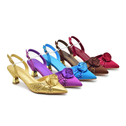 New Fashion Women Shoes and Bags To Match Set Nigeria Party Women's Pumps with Handmade Flowers Bag and Shoe Set Italian