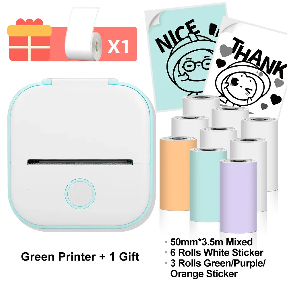 Phomemo T02 Portable Mini Thermal Printer Wirelessly BT 203dpi Photo Label Memo List Printing With USB Cable Imprimante Portable