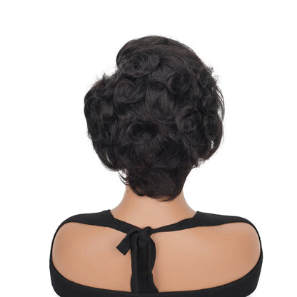 Short Pixie Cut Wigs 13x4 Lace Front Human Hair Wigs Fashion Style Natural Curly Wave Pixie Cut Human Hair Wigs Lace Frontal Wig