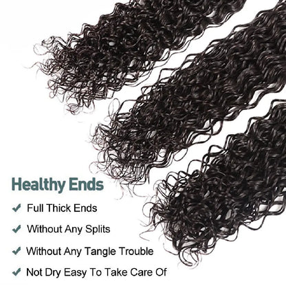 Water Wave Human Hair Bundles Curly Deep Wave 3 Bundles  Brazilian Natural Black Human Hair Remy Hair 100% Human Hair Natural