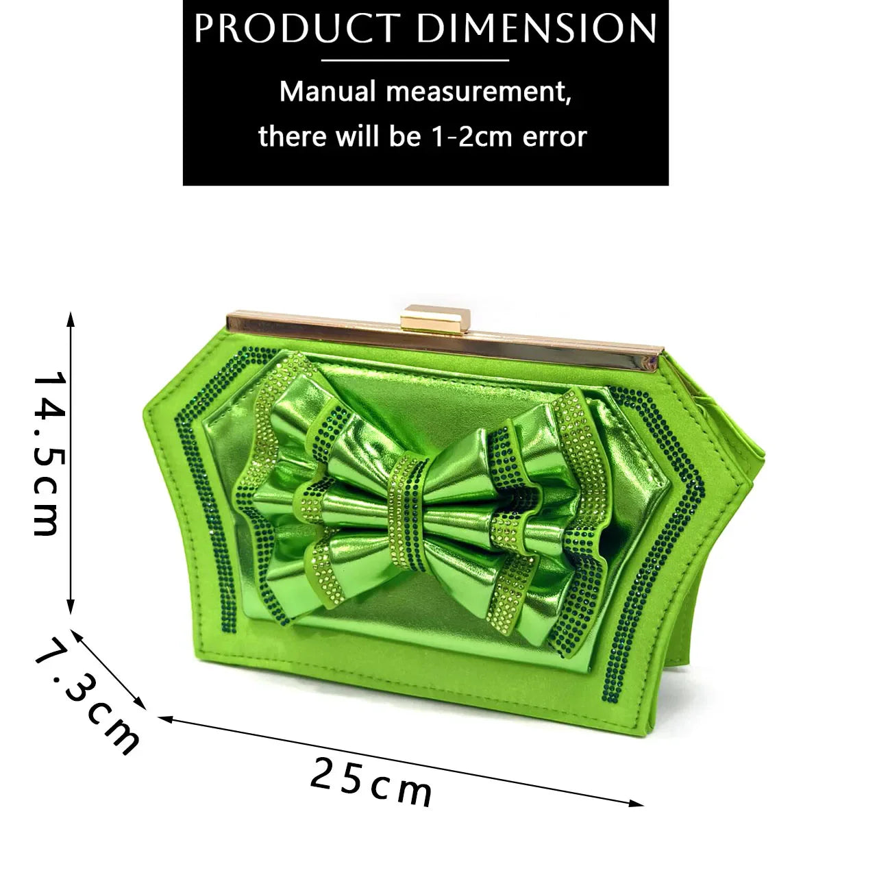 Venus Chan Open Toe Women Heels for 2024 Elegant Party Green Color Diamond Pumps Italian Shoes and Bags Matching Set