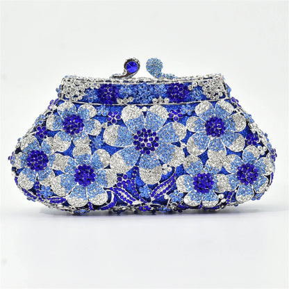 New Bling Crystal Bridal Wedding Bag Purses Flower Shape Diamond Purse Luxury Handbags Fashion Women Crystal Prom Clutch Purse