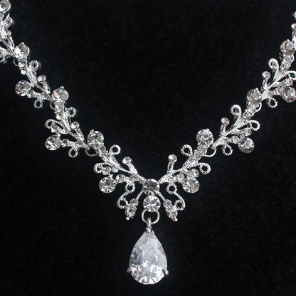 Sparkling Crystal Bridal Jewelry Set – Tiara, Necklace & Earrings for Weddings