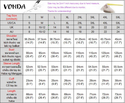VONDA Casual Pullovers Round Neck Hoodies Spring Patchwork Contrasting Button Long Sleeved Sweatshirts 2025 Oversized Blouses