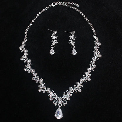 Sparkling Crystal Bridal Jewelry Set – Tiara, Necklace & Earrings for Weddings