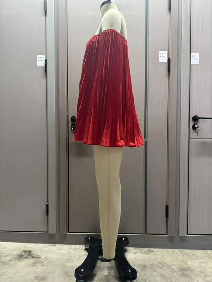 Women's Sexy One Shoulder Pleated Chiffon Long Sleeve Shorts 2 Piece Fashion Loose Shawl Sleeves Elegant Female Beach Shorts Set