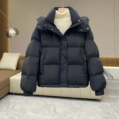 Winter Jacket Women Parkas 2024 New Short Hooded Cotton Padded Jacket Casual Warm  Parka Female Outwear Ladies Top