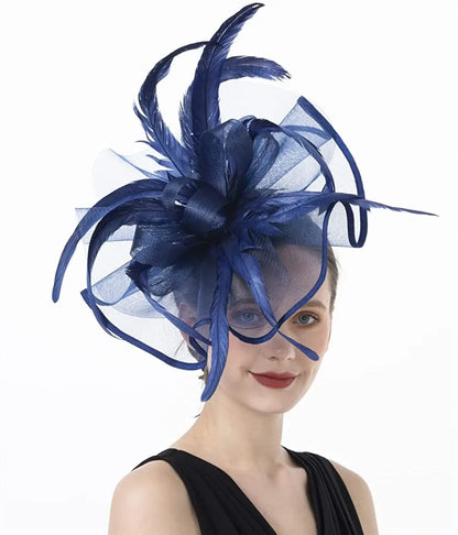 Women's Big Flower Fascinator Church Kentucky Derby Hat Royal Ascot Race Accessories Headbands Fascinator Bridal Tea Party
