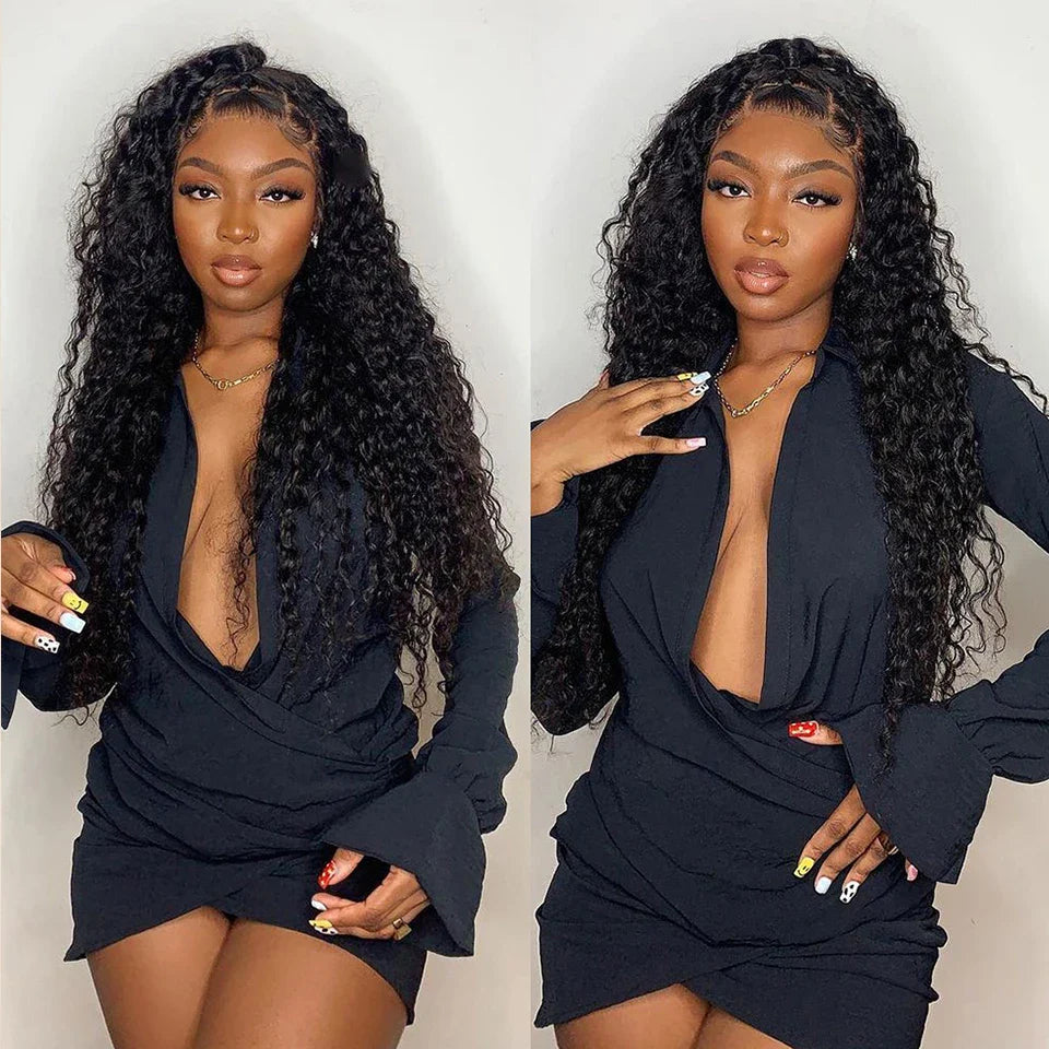 Water Wave Glueless Wig Human Hair Ready To Wear Pre Cut 4x4 Lace Closure Wig Pre Plucked Brazilian Curly Remy Human Hair Wig