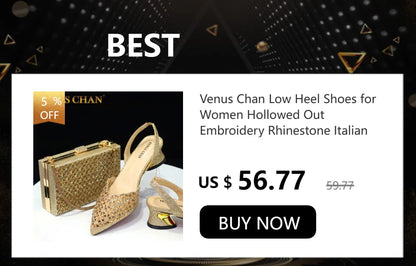Venus Chan-Italian Shoes and Bags Matching Set for Women Bow Rhinestones Peep Toe High Heels Purple Color Nigerian Party 2024
