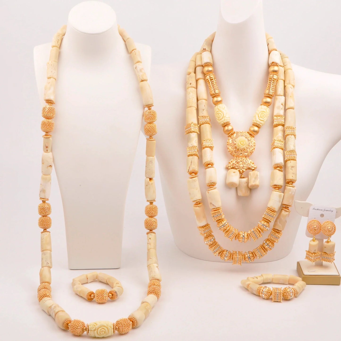 splendid orange nigeria coral beads necklace african jewelry set bridal wedding jewelry sets C21-23-01