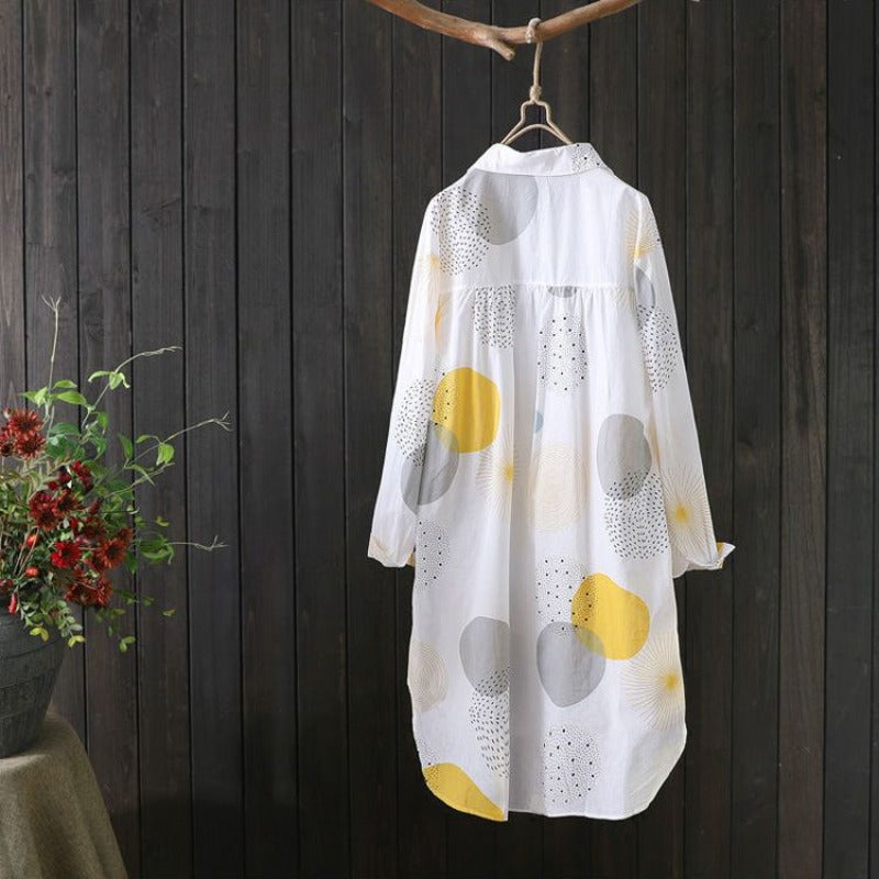 Temperament Casual Woman Shirt Fashion Loose Blouse Woman Elegant Long Sleeve Blouse Holiday Weekend Sun Protection Shirt