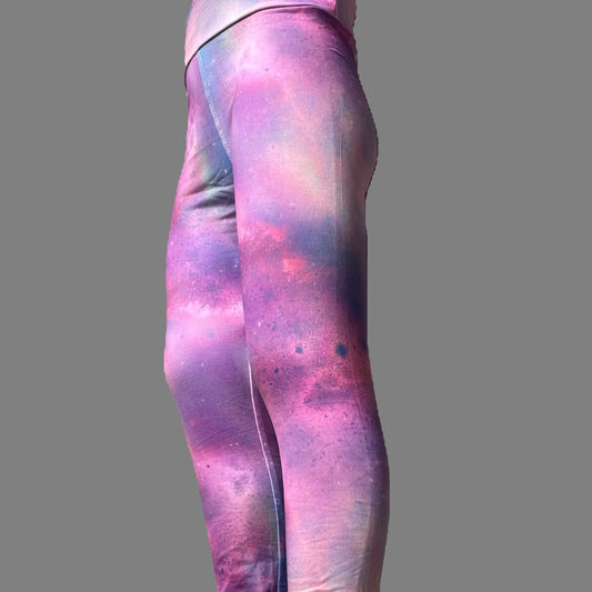 Space design full length stretch leggings