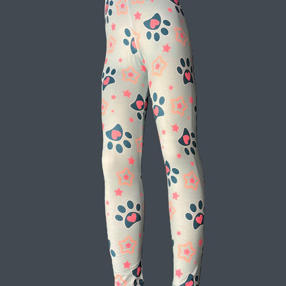 Stars and paws design cute leggings