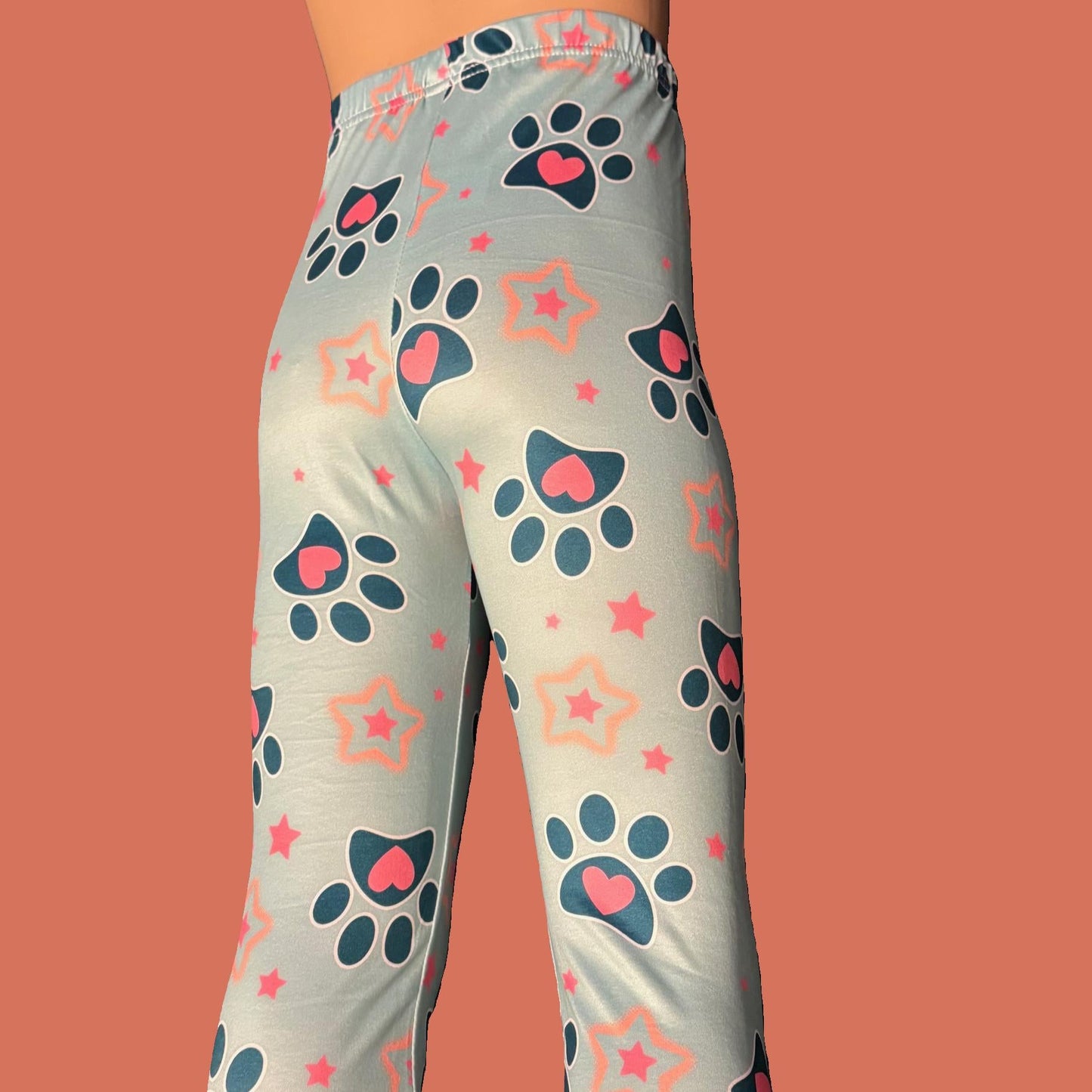 Stars and paws design cute leggings