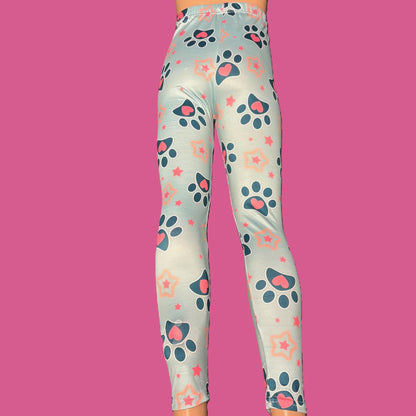 Stars and paws design cute leggings