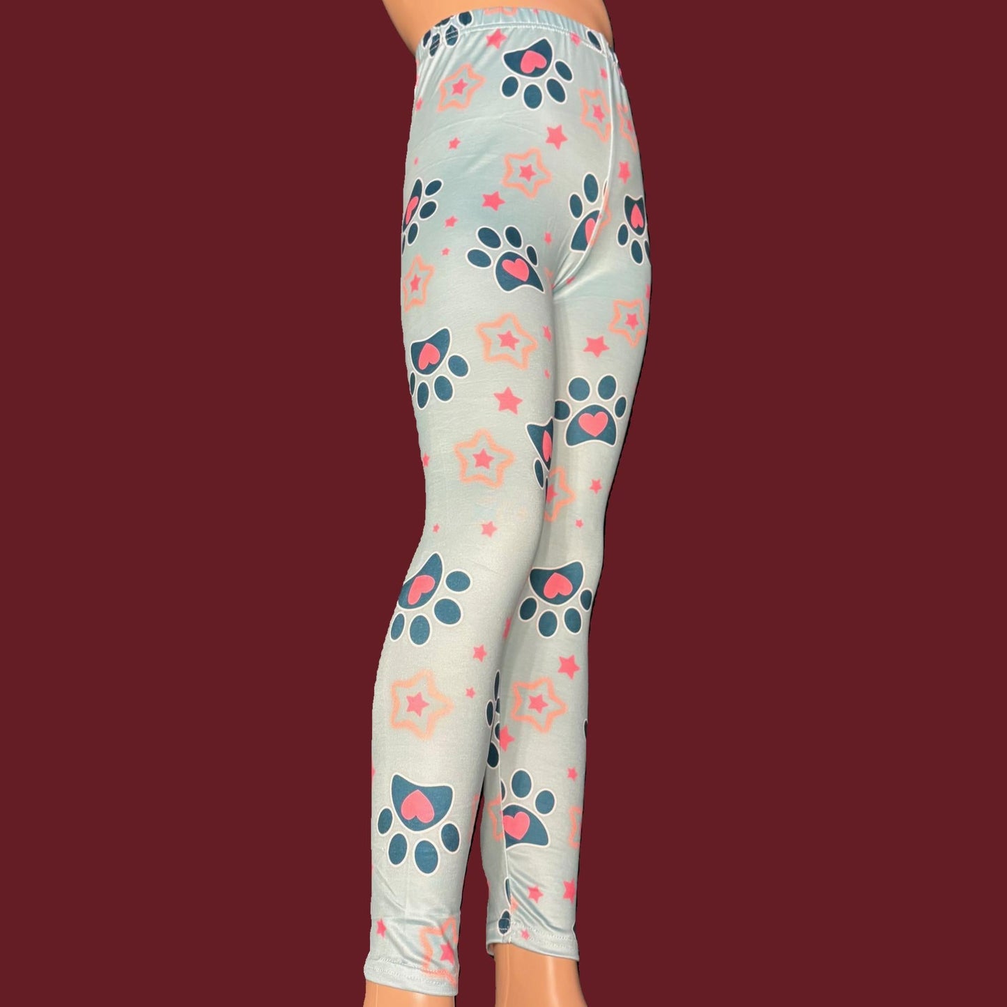 Stars and paws design cute leggings