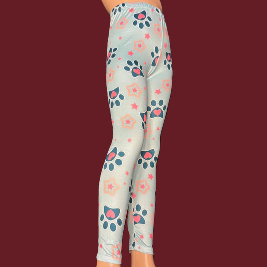 Stars and paws design cute leggings
