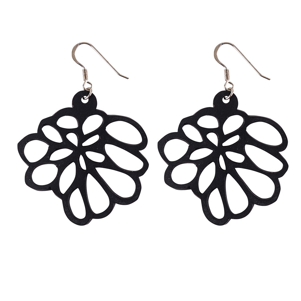 Violet Flower Eco-Friendly Upcycled Earrings-1