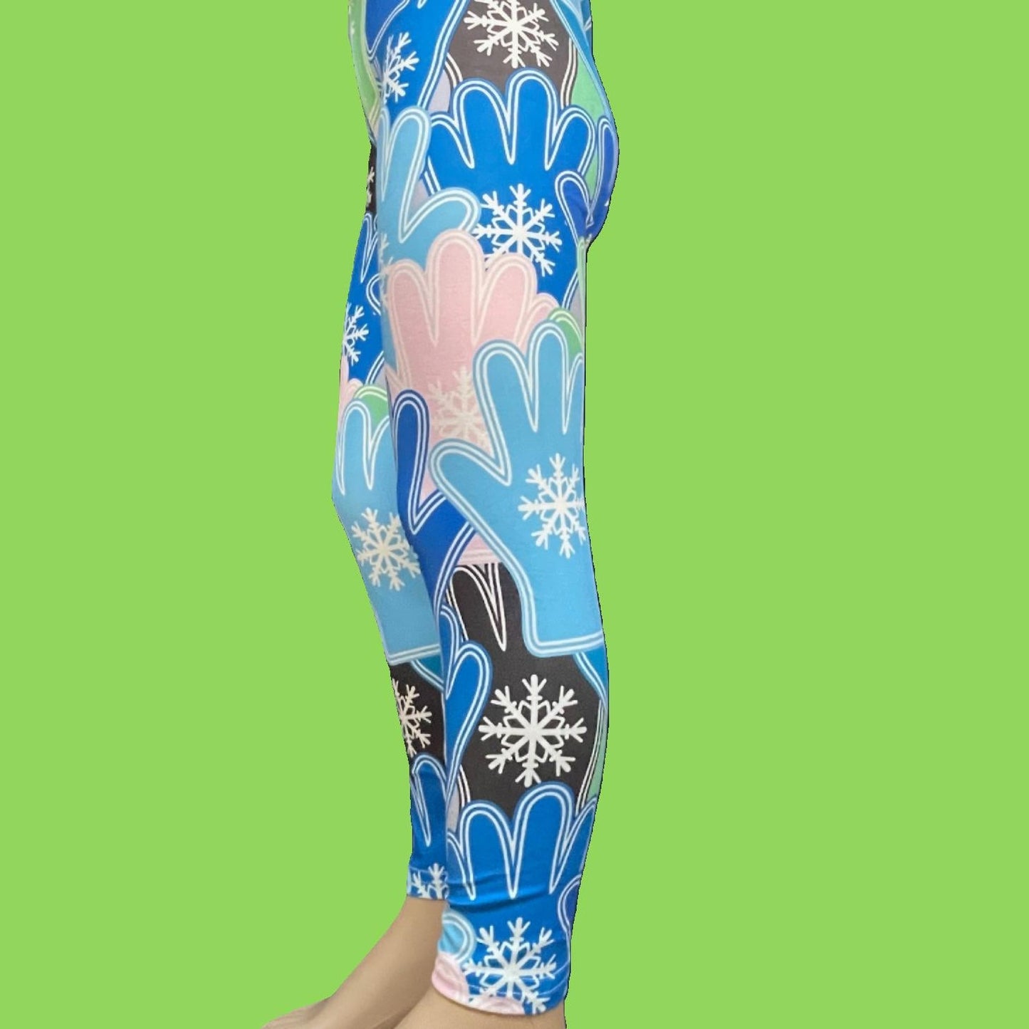 Winter Mittens patterned full length stretch leggings