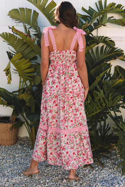 Sasha Floral Lace Tied Strap Dress-1