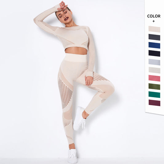 Seamless Knitted Absorbent Yoga Long-Sleeved Suit Yoga Wear suit