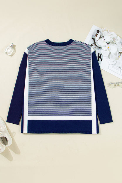Reese Stripe Dolman Oversize Tunic Sweater-0