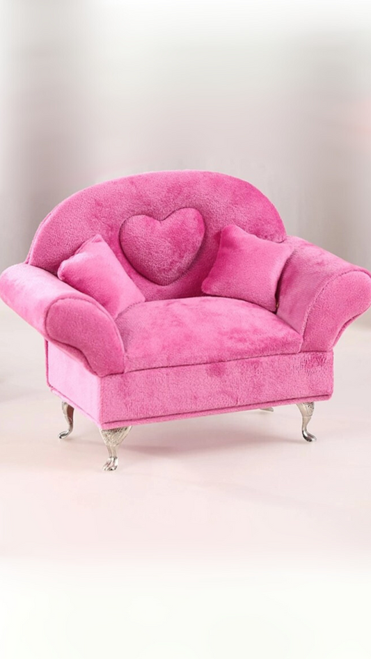 Plush Heart Jewellery Box Sofa