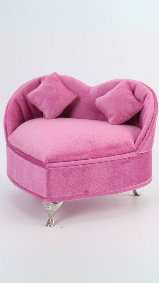 Plush Heart Jewellery Box Sofa