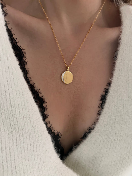Moon Molten Disc Necklace (Studio Seconds)-0