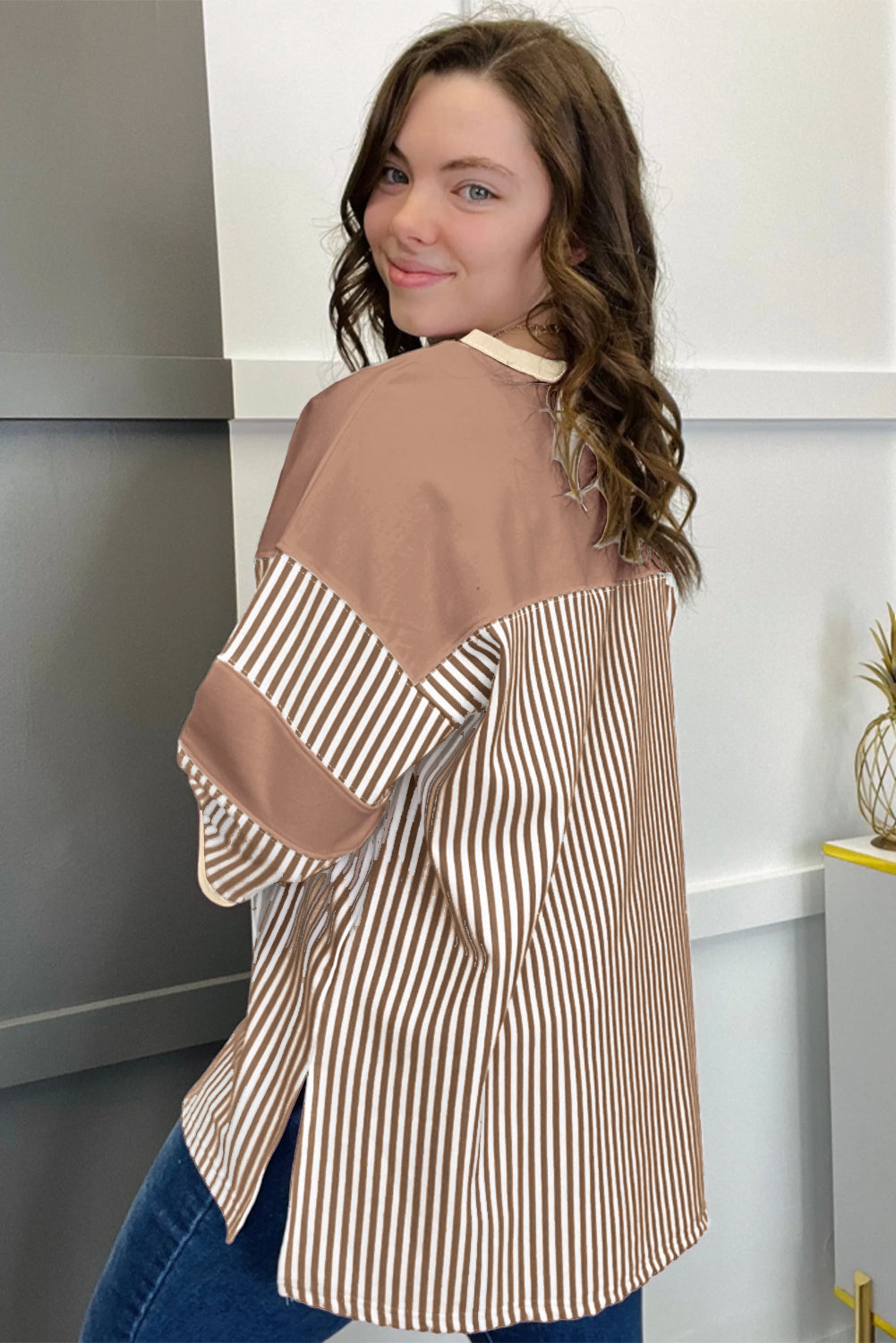 Stripe Embrace Plus T-Shirt-1