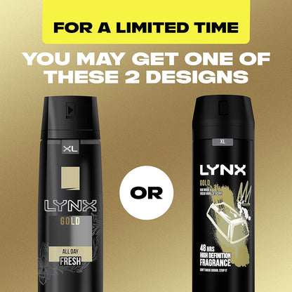 Men Gold Deodorant Body Spray with an Oud Wood & Fresh Vanilla Scent with 48 Hours of Odour Busting, High Defnition Fragrance 200 Ml, Pack of 6