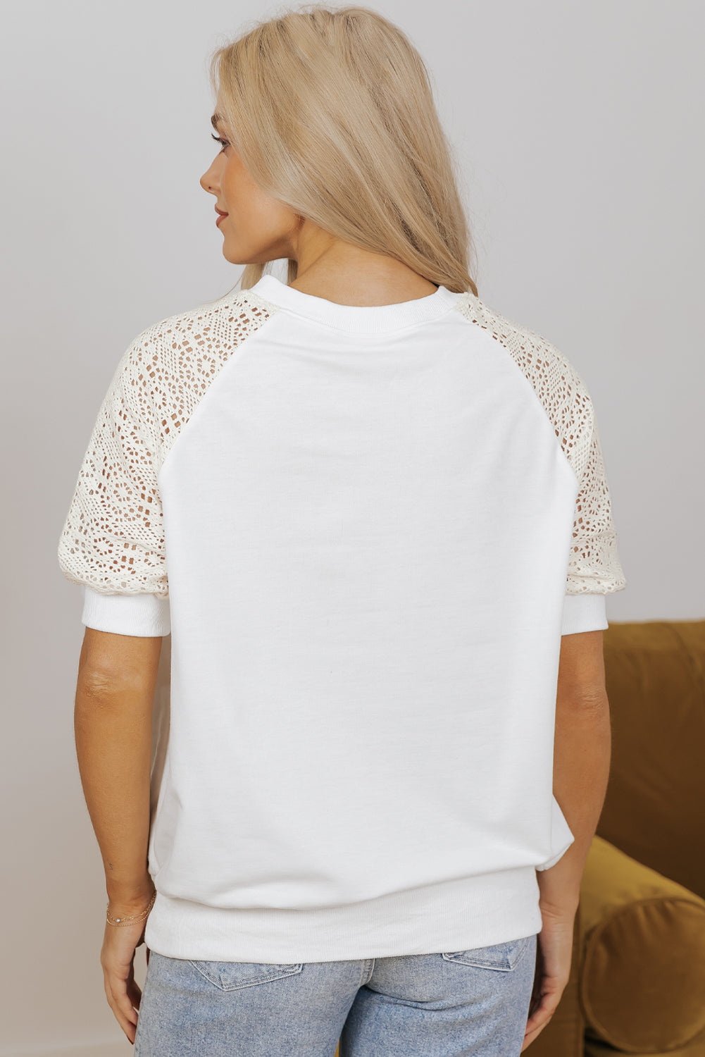 Paulina Lace Crochet Short Sleeve Top-1