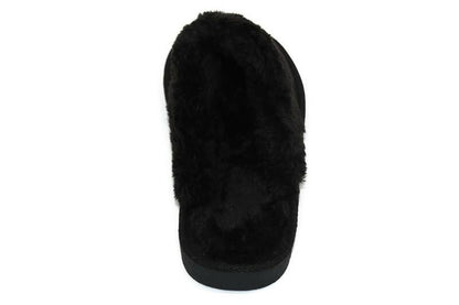 WOMENS LADIES FAUX FUR LINED SLIP on COMFY WARM WINTER SLIPPERS MULES SHOES