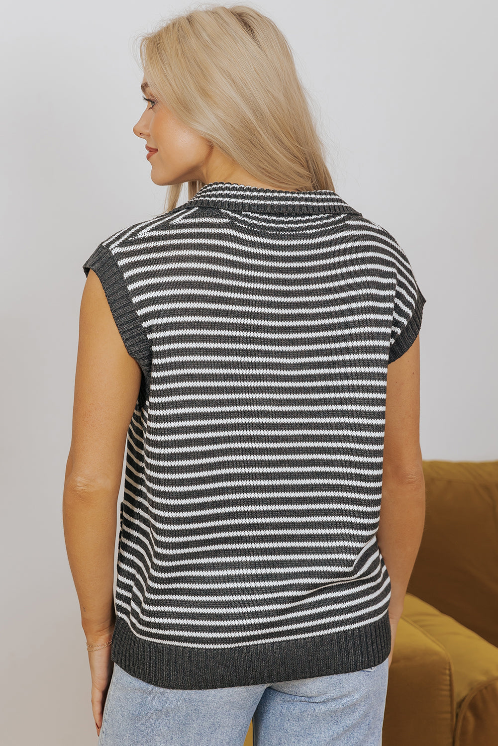Teagan Stripe Sweater Vest-1