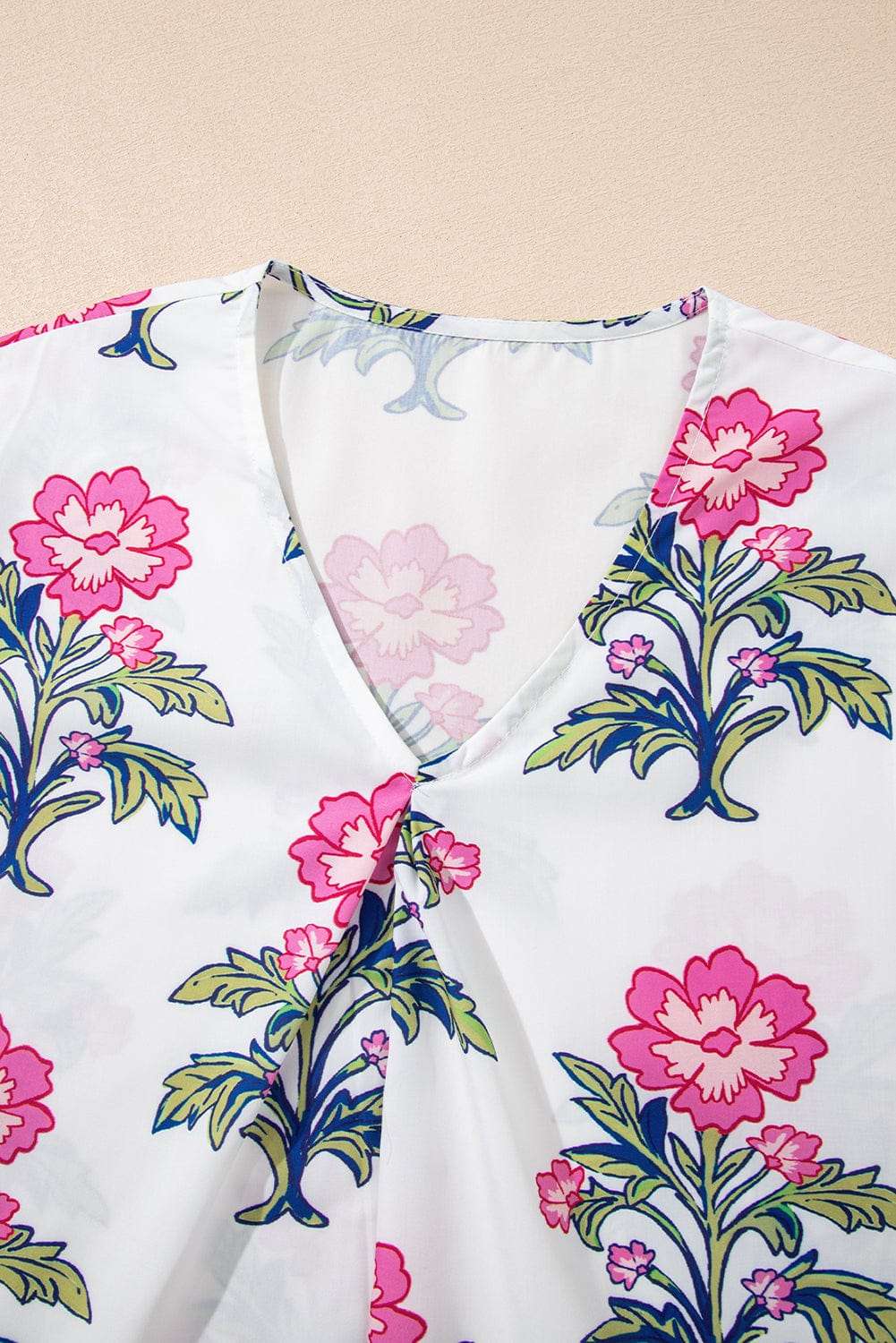 White Floral Summer Blouse-4