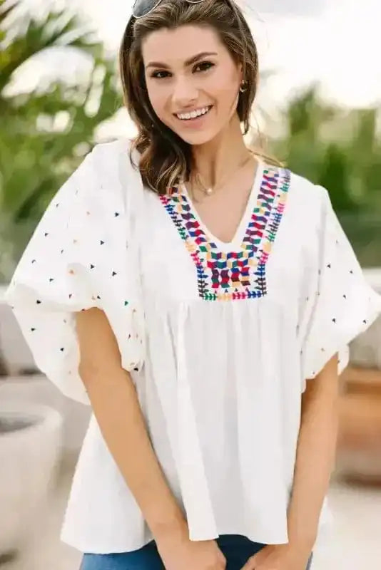 White Whisper Embroidered Shirt