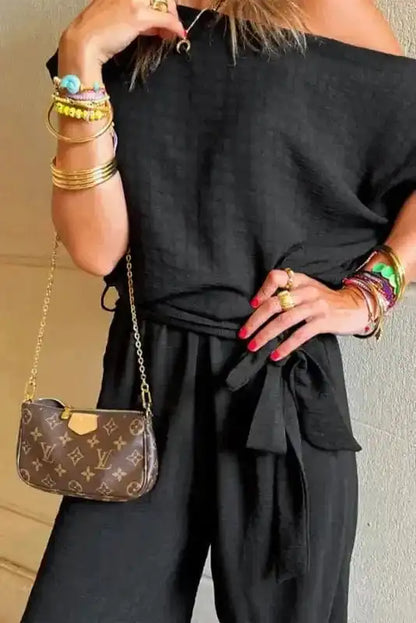 Shadow Check One Shoulder Jumpsuit-4