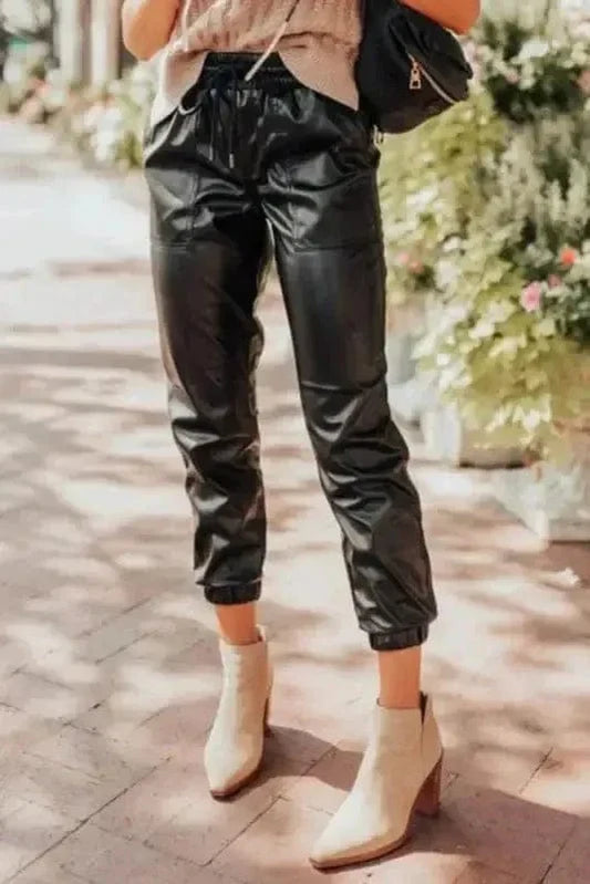 Posh Trotter Faux Leather Pants-0