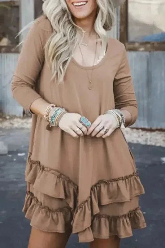 Sassy Ruffle Mini Dress-0